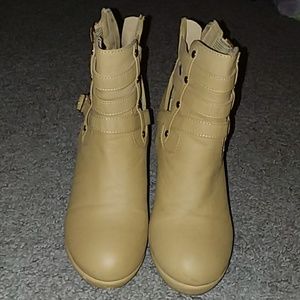 Tan wedge booties. Great condition worn only twice